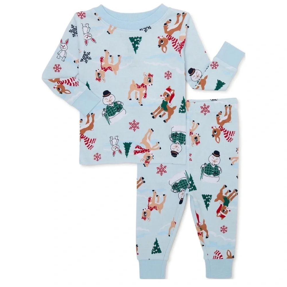 NWT! Rudolph The red nose reindeer Christmas toddler girl pajamas size 18months - Picture 1 of 4
